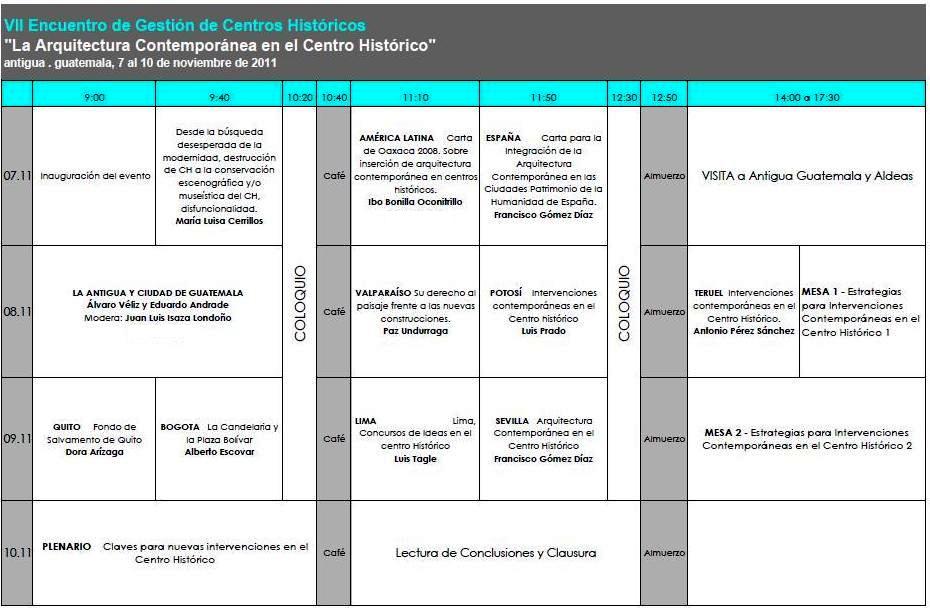 Programa del VII Encuentro en Guatemala