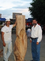 Con el escultor Domingo Ramos, Simposio de Escultura en Barva
